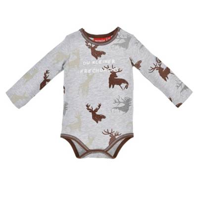 BONDI Kids Body langarm 'Hirschallover' für Jungen grau/melange