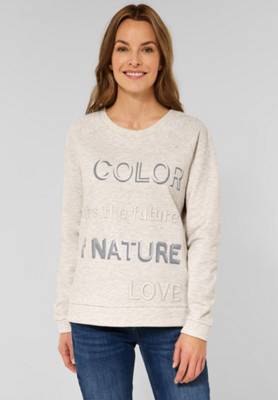 CECIL Sweatshirt mit Wording beige