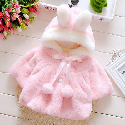 Vicabo Baby Mädchen Faux Pelz Mantel Winterjacke Mäntel für Mädchen rosa