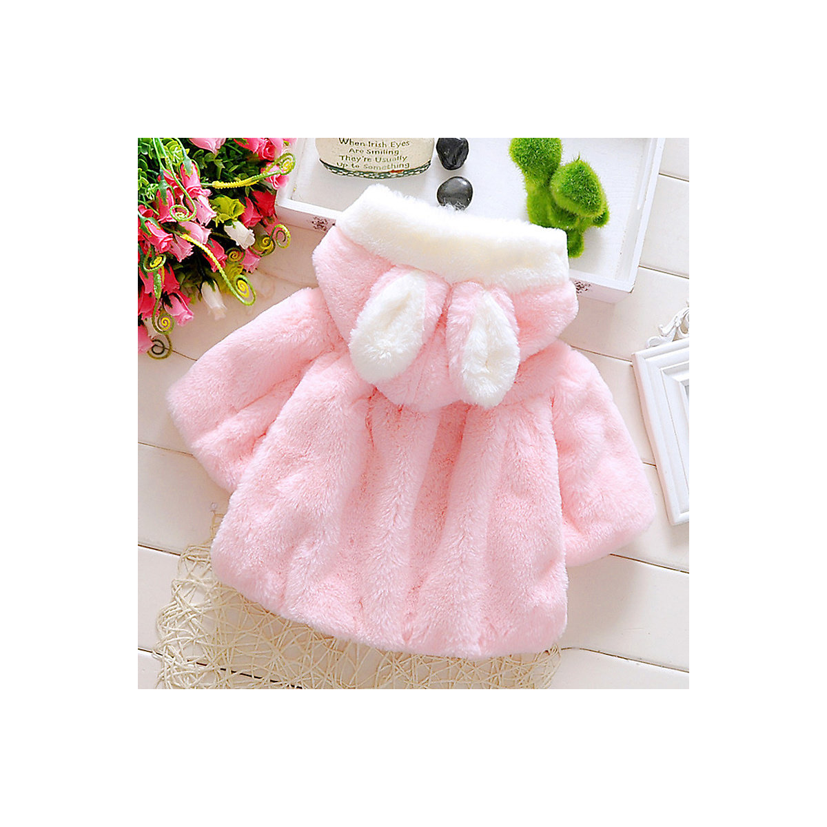 Vicabo Baby Mädchen Faux Pelz Mantel Winterjacke Mäntel für Mädchen rosa