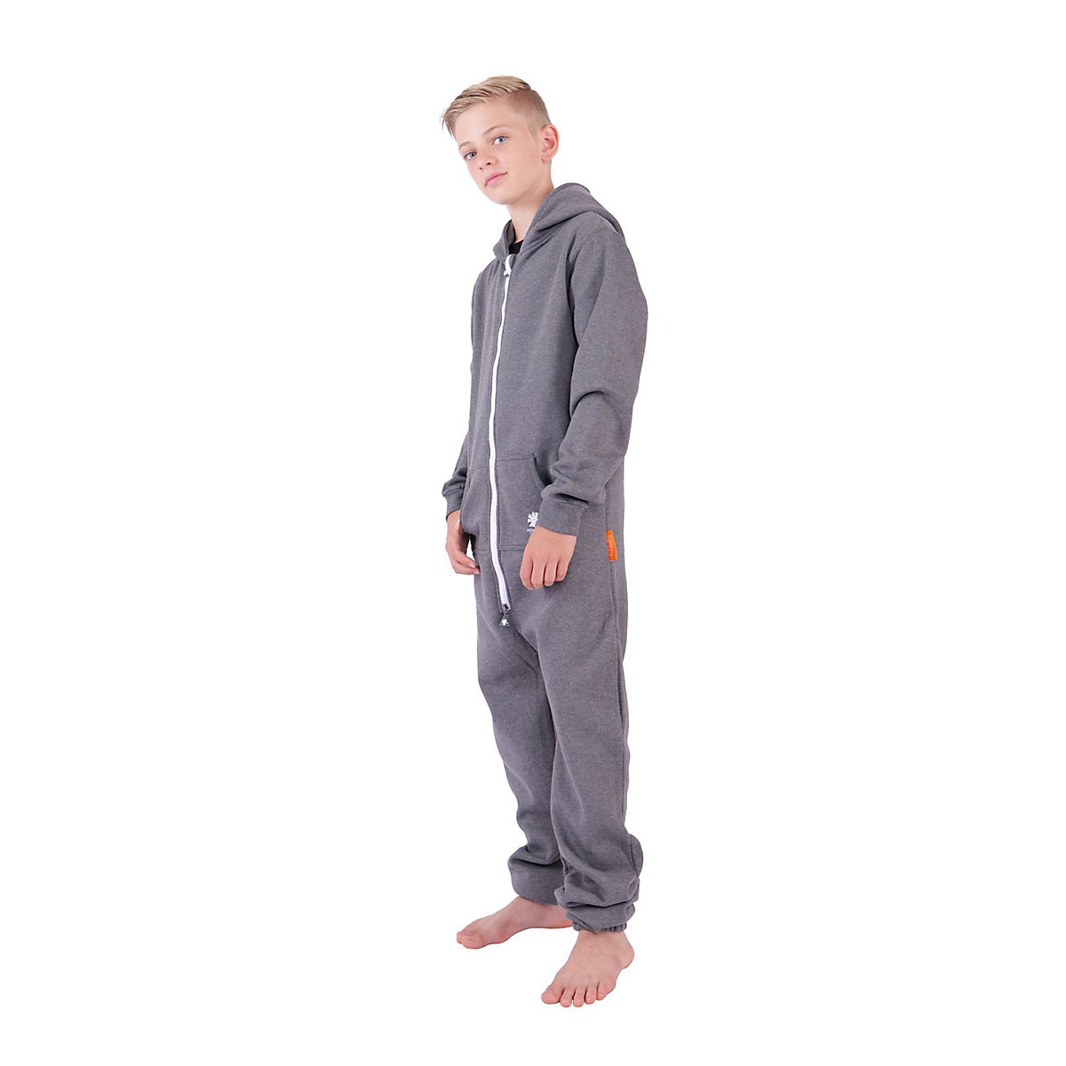 Opoppy Jumpsuit Overall Anzug mit Zwergen Kapuze für Kinder grau