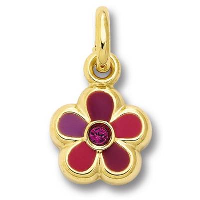 ONE ELEMENT Zirkonia Blume Anhänger aus 333 Gelbgold Kettenanhänger für Mädchen gold