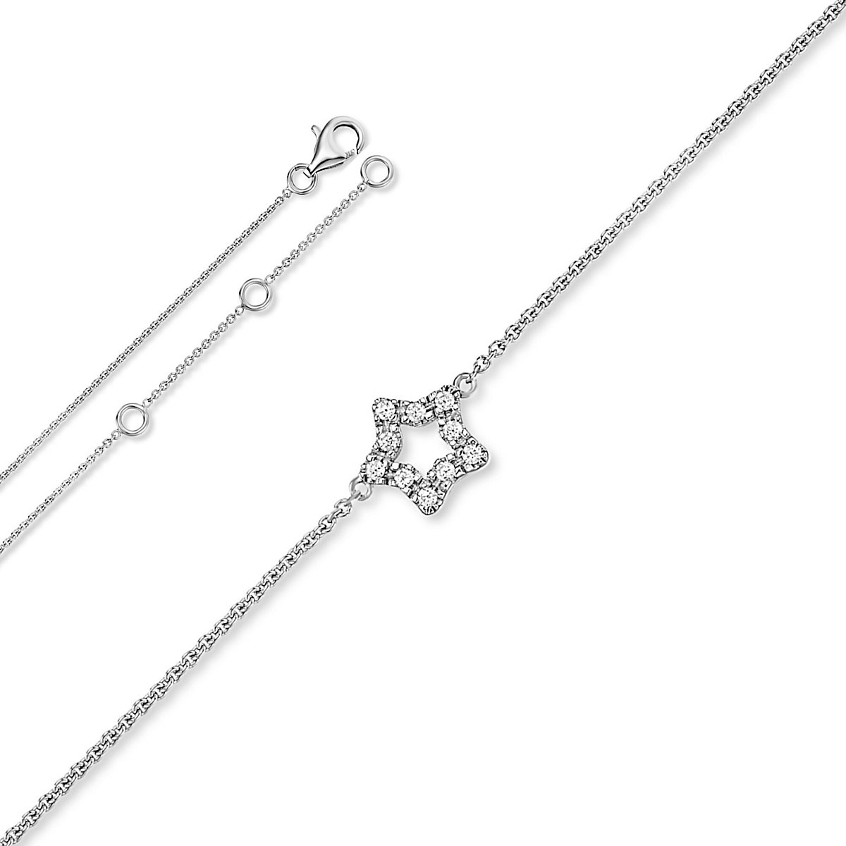 ONE ELEMENT Zirkonia Stern Halskette aus 925 Silber 45 cm Ø Halsketten für Kinder silber