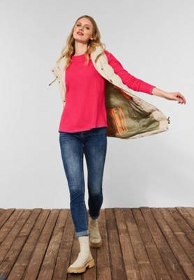Street One Pullover mit Farbdetails koralle SE7775