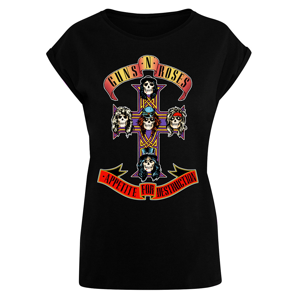 F4NT4STIC Guns 'n' Roses Band Appetite For Destruction T-Shirts schwarz
