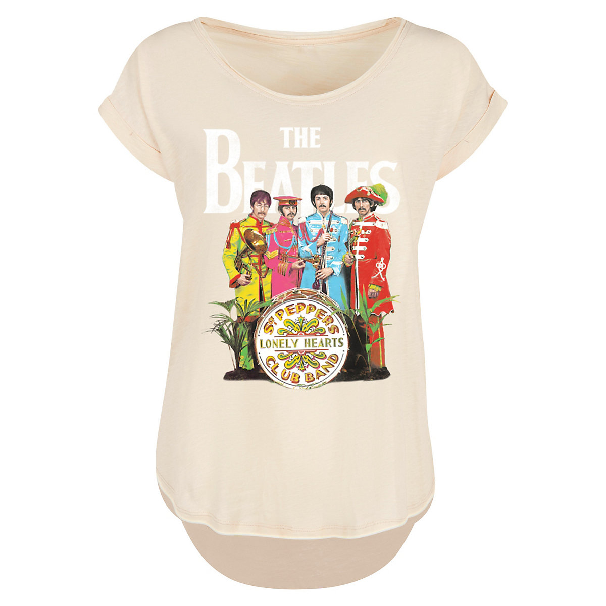 F4NT4STIC The Beatles Band Sgt Pepper Black T-Shirts sand