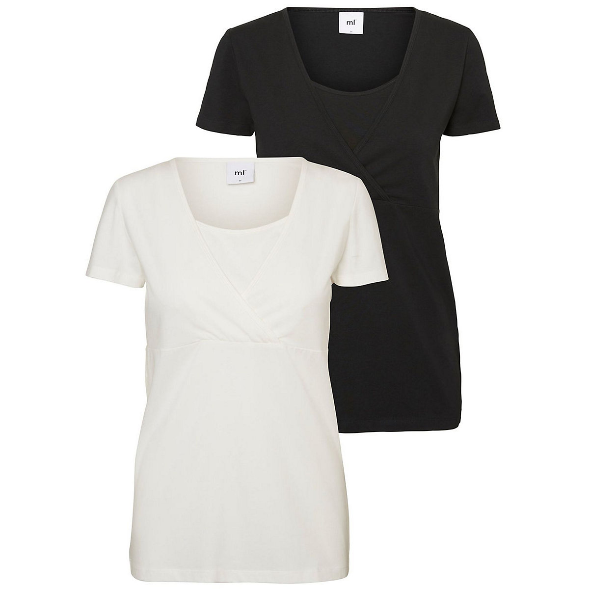 mamalicious 2er Umstands T-shirt Schwangerschaft Still Top schwarz/weiß