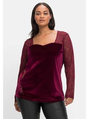 sheego Langarmshirt Langarmshirts beere