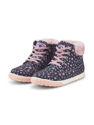 TOM TAILOR Shoes Licence Gefütterte Stiefel mit Allover-Print Ankle Boots dunkelblau