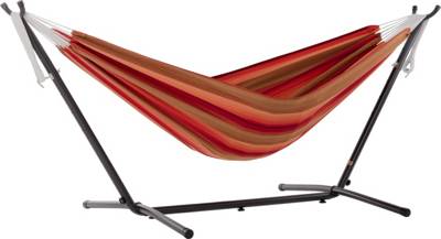 VIVERE SUNBRELLA Hängematte mit Ständer (250 CM) SUNSET rot/orange