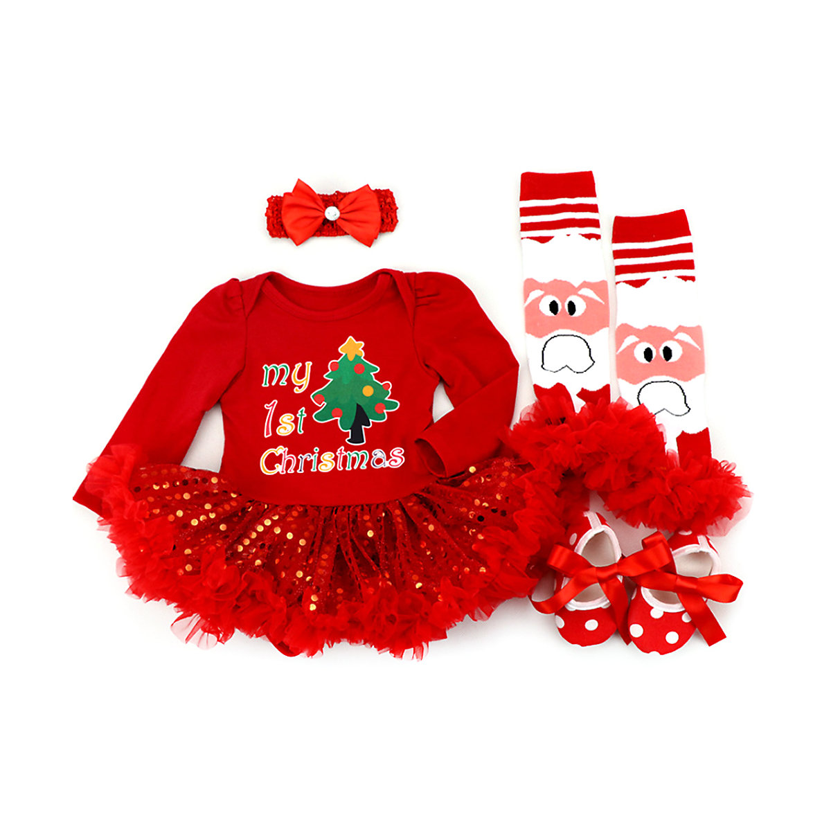 frler frler Weihnachten Outfit Set für Baby Mädchen Anzüge für Mädchen rot