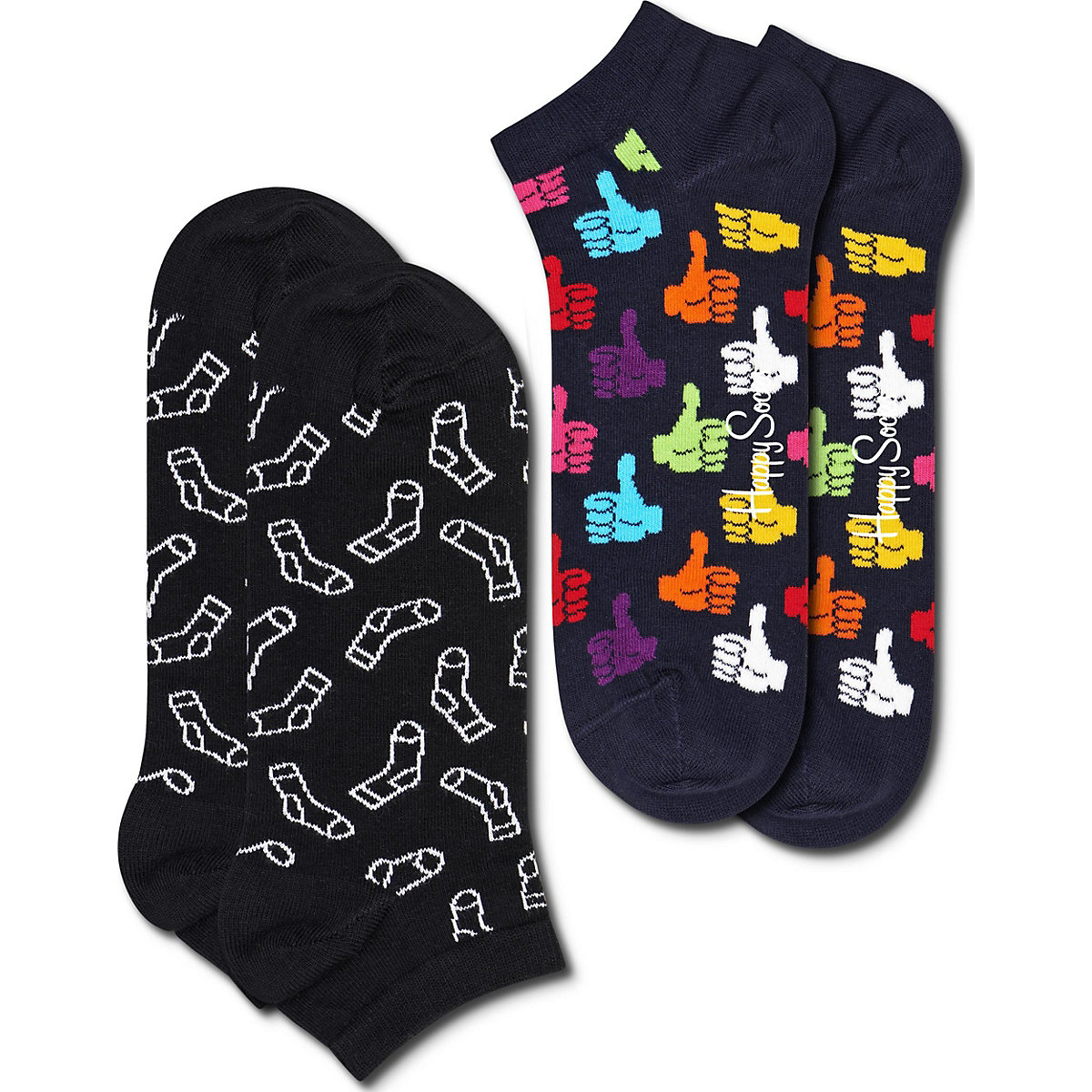 Happy Socks 2er Pack 2-pack Thumbs Up Low Sock Socken dunkelblau