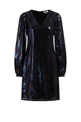 WE Fashion Dames jurk met pailletten Kleider mehrfarbig