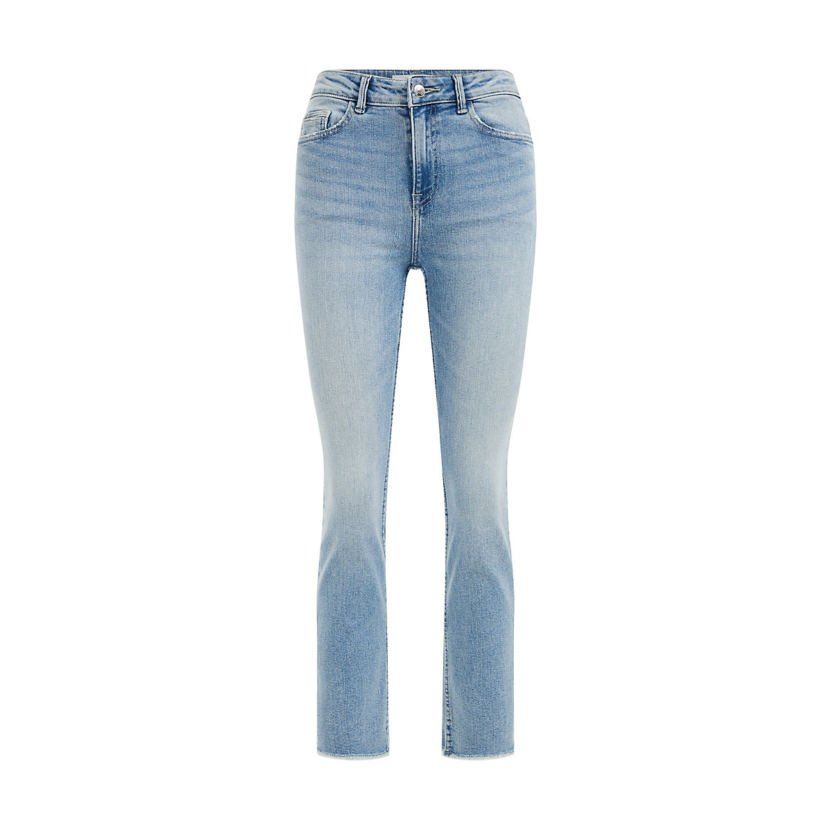 WE Fashion Hochgeschnittene Jeans mit Komfortstretch von Dames Jeanshosen blau