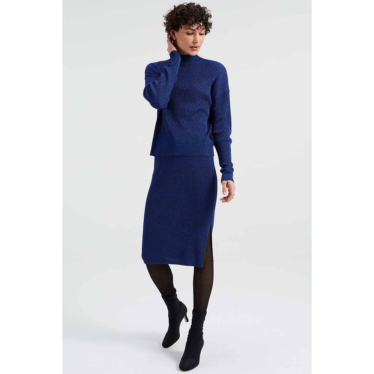 WE Fashion Damenrock mit Glitzereffekt Röcke blau