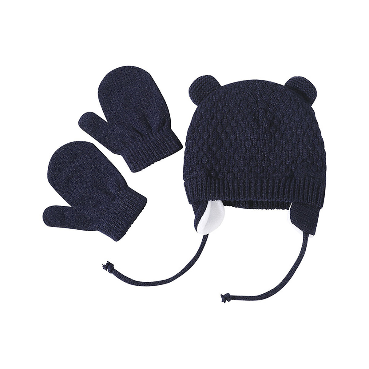 Vetaka Baby Mütze und Handschuhe Set für Kinder dunkelblau
