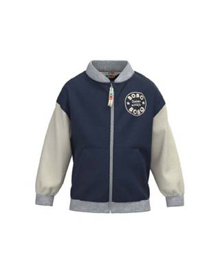 Bobo Siebenschläfer Sweatjacke mit flauschiger Bobo Applikation Sweatjacken für Kinder dunkelblau