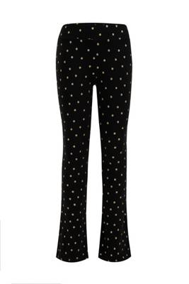 WE Fashion Mädchen-Flared-Leggings mit Muster Stoffhosen für Mädchen schwarz