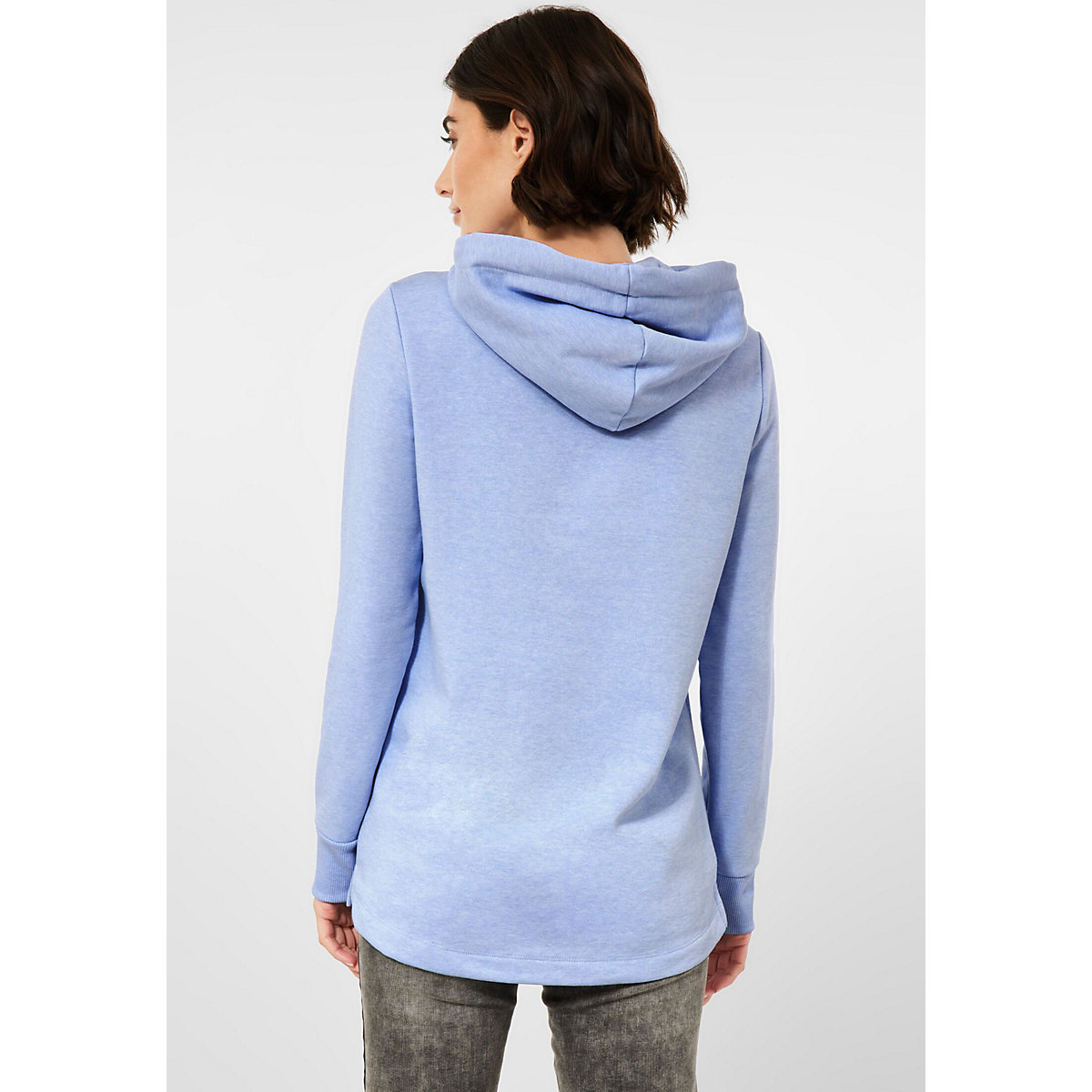 CECIL Langes Sweatshirt mit Kapuze hellblau