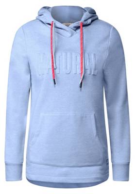 CECIL Langes Sweatshirt mit Kapuze hellblau