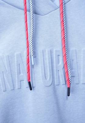 CECIL Langes Sweatshirt mit Kapuze hellblau