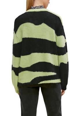 comma casual identity Strickpullover mit Alpakawolle Pullover schwarz/grün SE10978