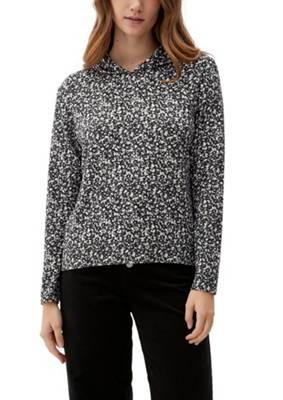 s.Oliver Jersey-Hoodie aus Viskosemix T-Shirts schwarz/weiß