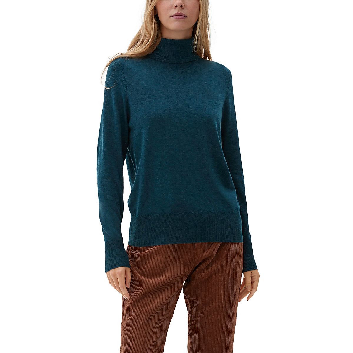 QS by s.Oliver Pullover aus Wollmix Pullover petrol