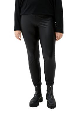 TRIANGLE Leggings mit Front in Lederoptik Leggings schwarz