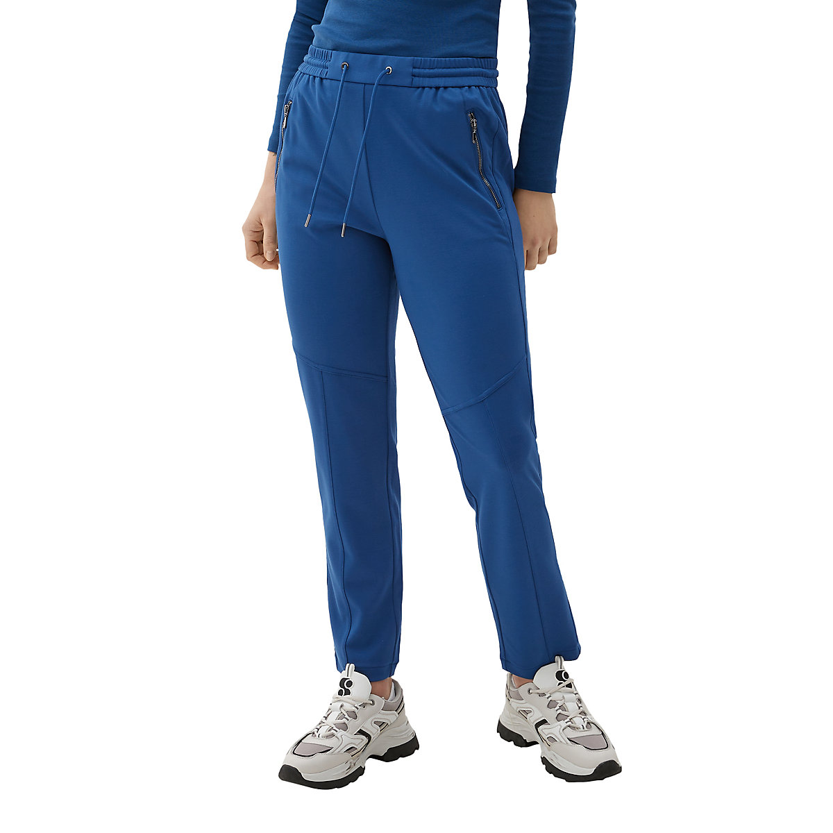 s.Oliver Relaxed: Joggpants mit Elastikbund Stoffhosen blau