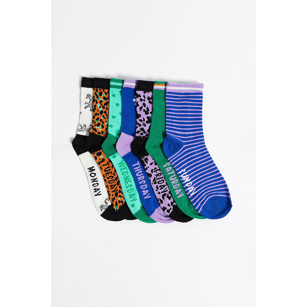 WE Fashion Mädchensocken 7er-Pack Socken für Mädchen mehrfarbig