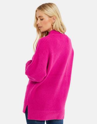 THREADBARE Threadbare Pullover THB Brick Multi Striped Roll Neck Jumper Pullover AdultW pink SE11674
