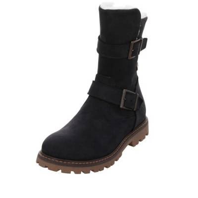 KIM KAY Mädchen Stiefel Schuhe Stiefel Kinderschuhe Nubukleder uni Stiefel dunkelblau