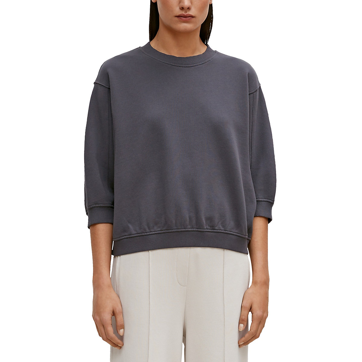 comma casual identity Sweatshirt mit 3/4-Fledermausärmeln Sweatshirts grau comma casual identity Sweatshirt mit 3/4-Fledermausärmeln Sweatshirts grau