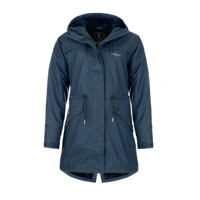 Leitfeuer PU-Parka mit Anker-Print Regenjacke mit Coralfleece-Futter dunkelblau dunkelblau