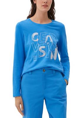 s.Oliver Longsleeve mit Effektprint T-Shirts blau