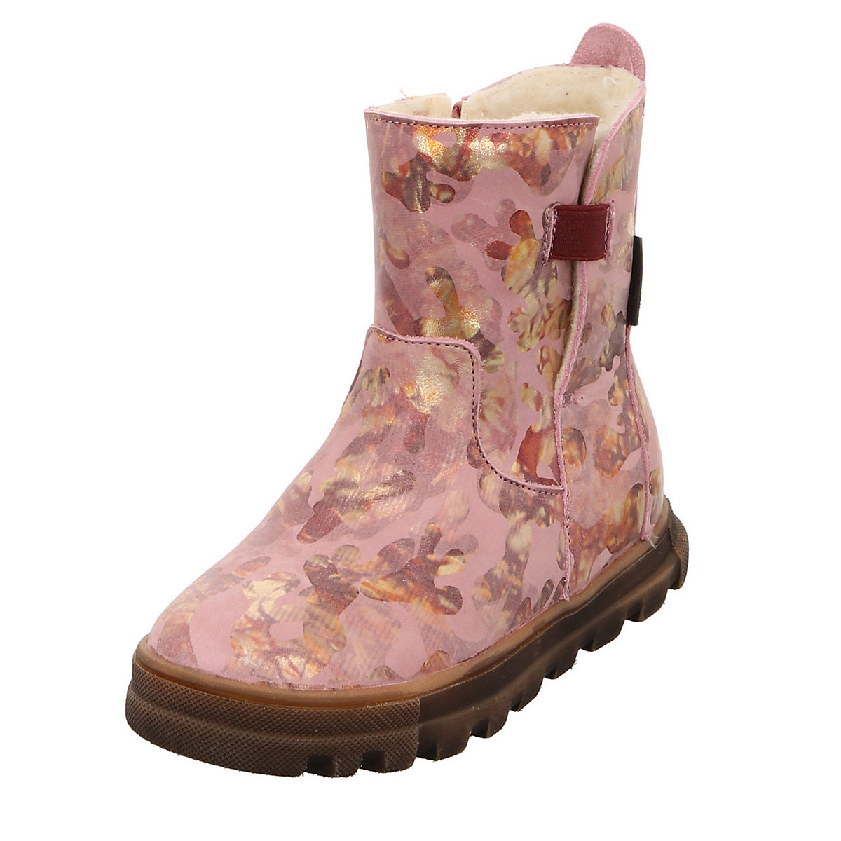 bundgaard Mädchen Stiefel Schuhe Nadia Tex Boots Kinderschuhe Glattleder gemustert Stiefeletten rosa
