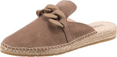 espadrij Mule Chain Velour Pantoletten taupe