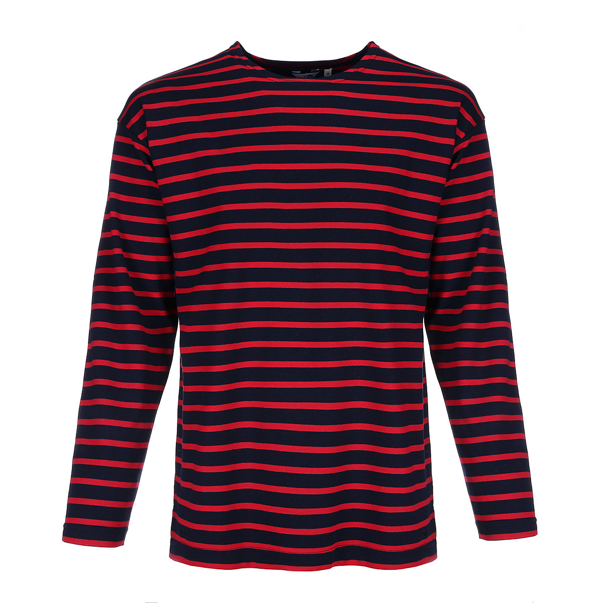 modAS Bretonisches Shirt mit Streifen Gestreiftes Langarm-Shirt Rundhalsausschnitt (13) blau / rot blau/rot