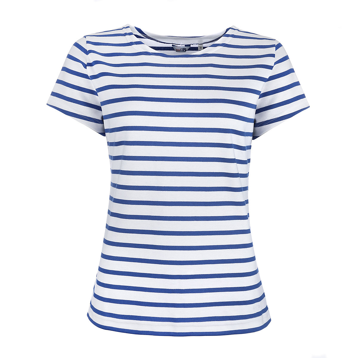 modAS Bretonisches T-Shirt mit Streifen Gestreiftes Kurzarm-Shirt im maritimen Look (72) weiß / royal blau/weiß