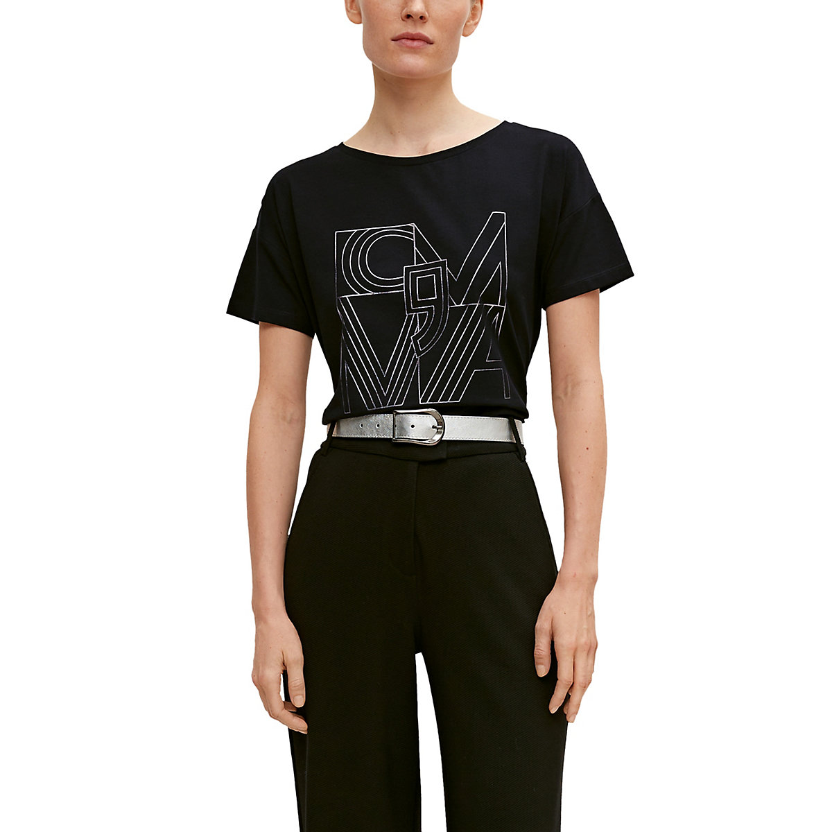 comma T-Shirt mit Frontprint T-Shirts schwarz comma T-Shirt mit Frontprint T-Shirts schwarz
