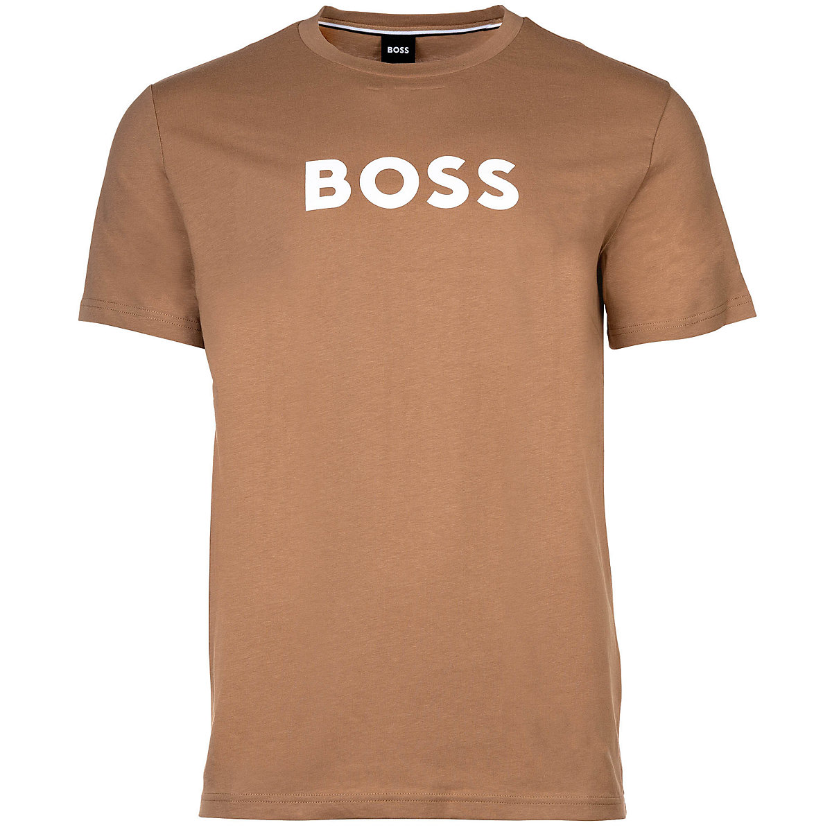 BOSS Herren T-Shirt T-Shirt RN Rundhals Kurzarm großer Logoprint Baumwolle T-Shirts beige