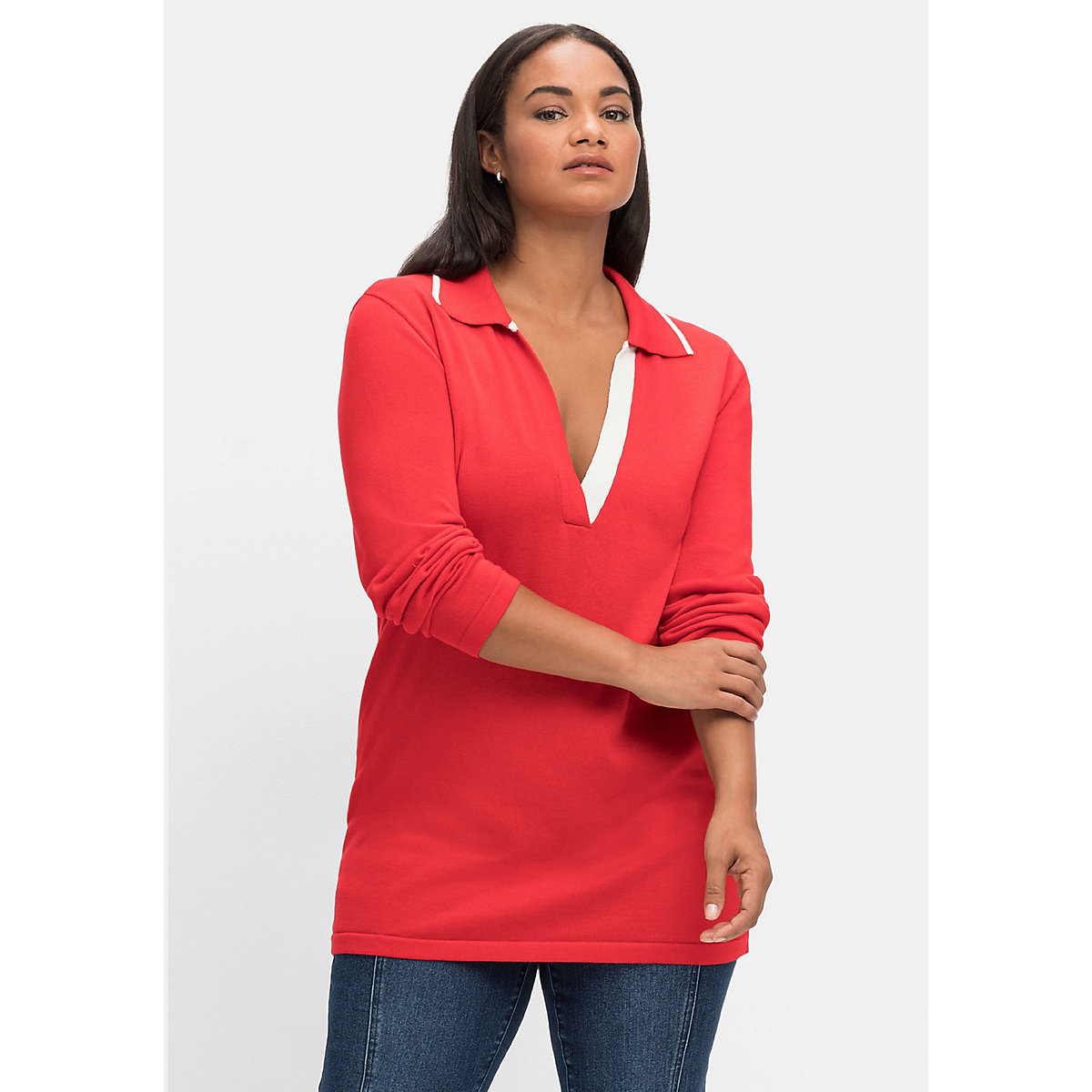 sheego Pullover Pullover rot