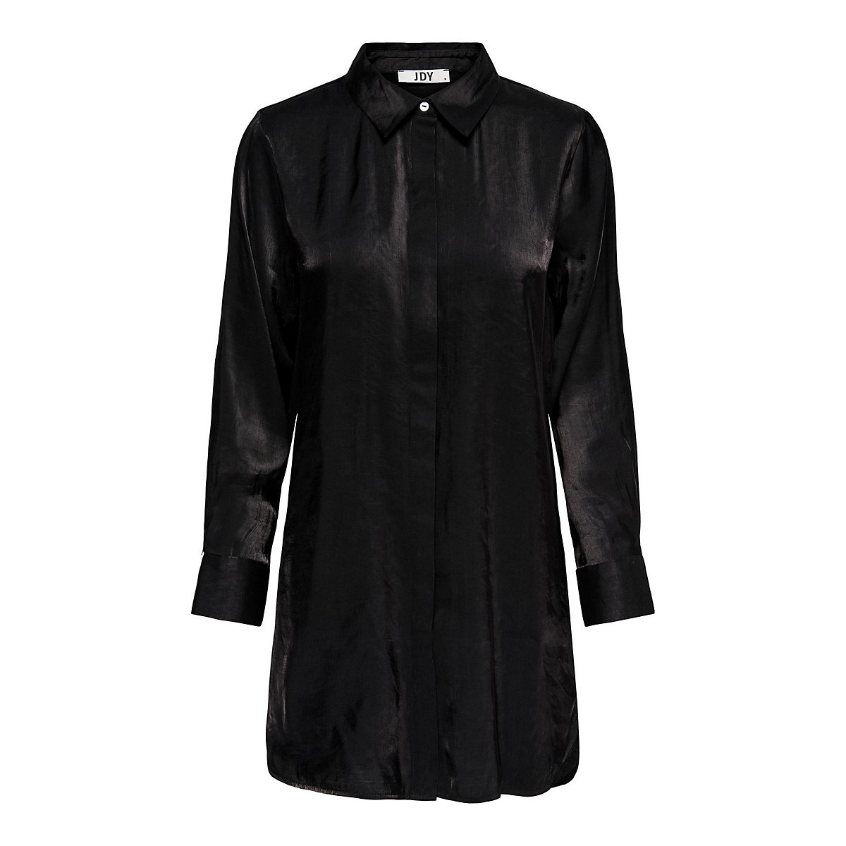Jacqueline de Yong Oversized Satin Hemd Bluse Lang Business Tunika JDYPARIS schwarz