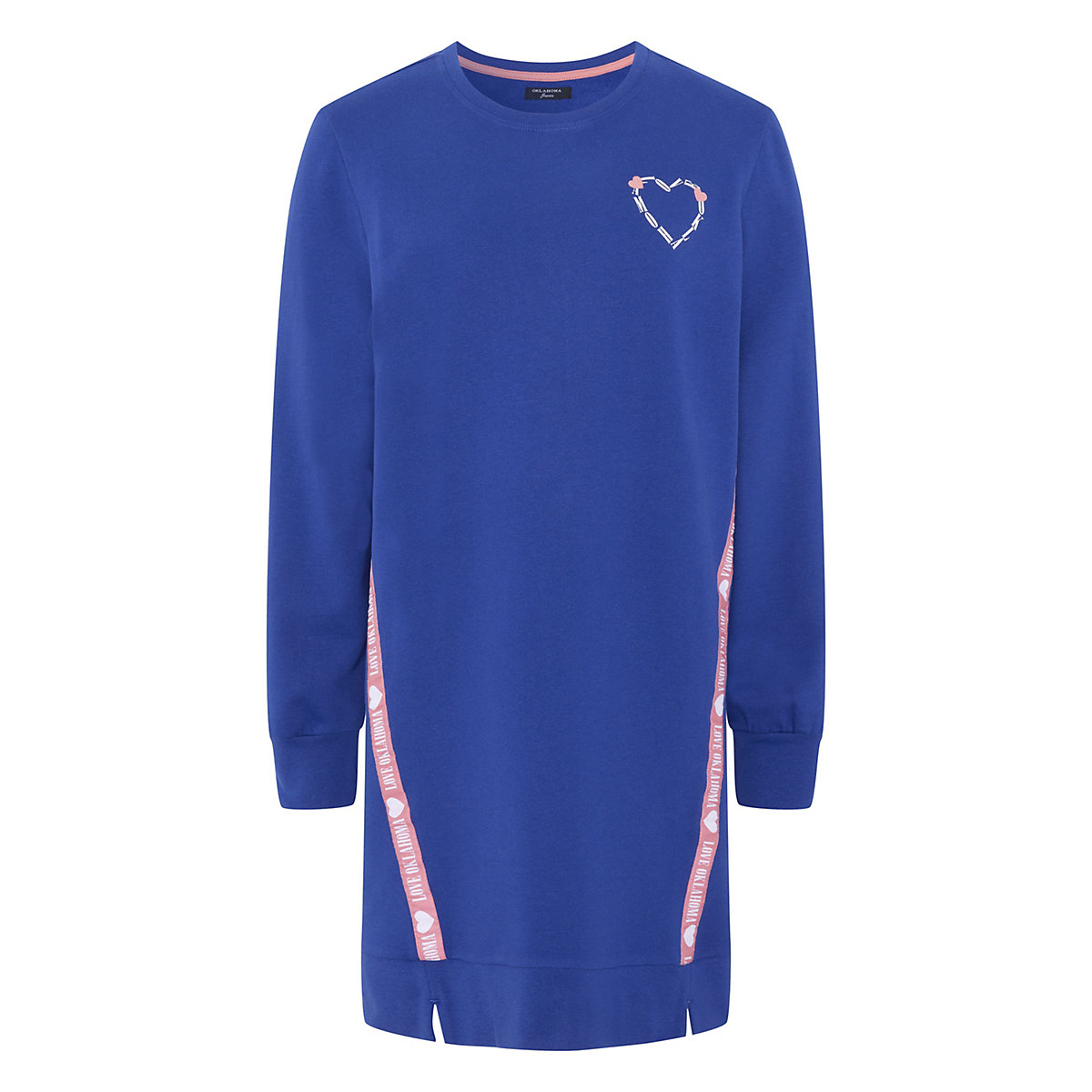 OKLAHOMA Jeans Sweatkleid mit kleinem Logo-Herz-Print Jerseykleider blau