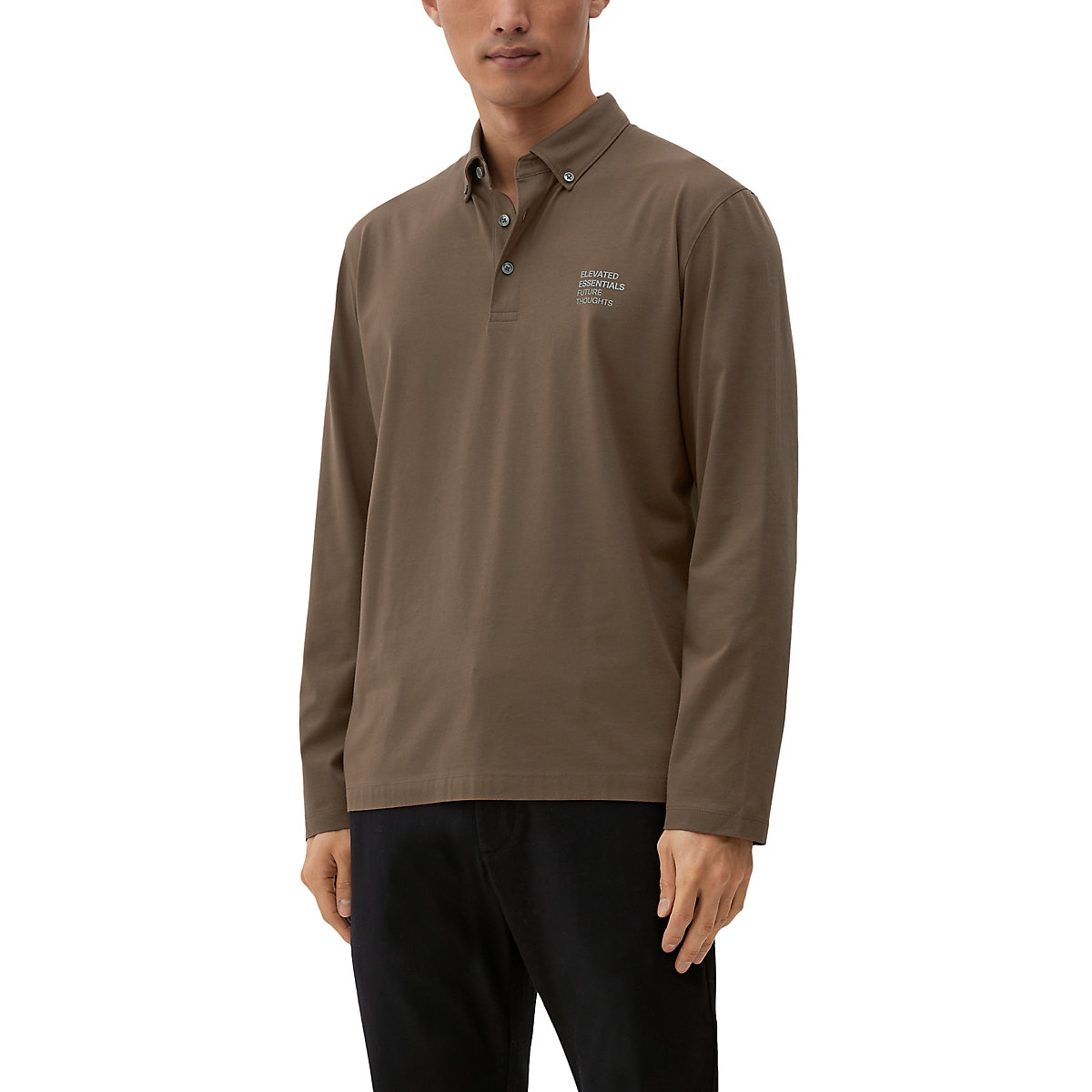 s.Oliver Poloshirt mit Button Down-Kragen T-Shirts braun