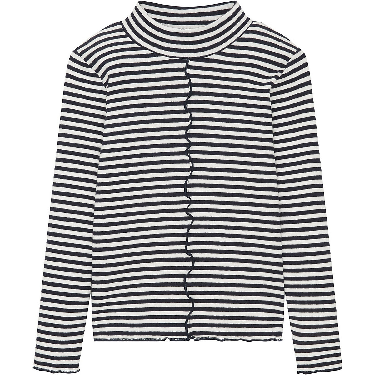 TOM TAILOR T-Shirt Gestreiftes Langarmshirt Langarmshirts weiß TOM TAILOR T-Shirt Gestreiftes Langarmshirt Langarmshirts weiß