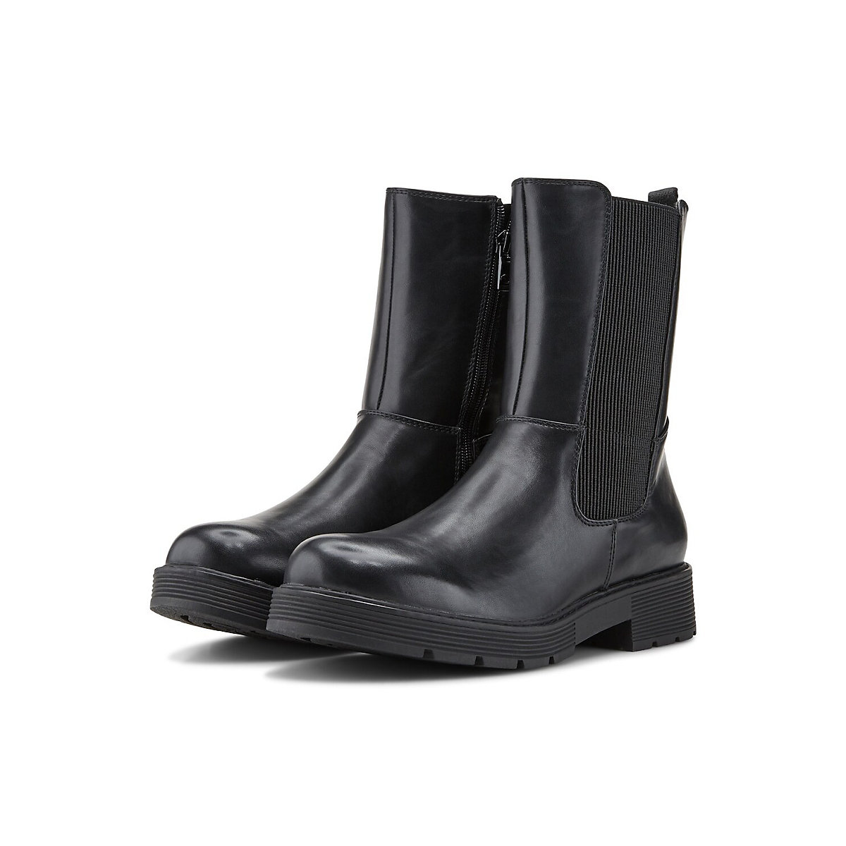 TOM TAILOR Shoes Licence Gefütterte Stiefeletten mit Block-Absatz  Winterstiefel schwarz