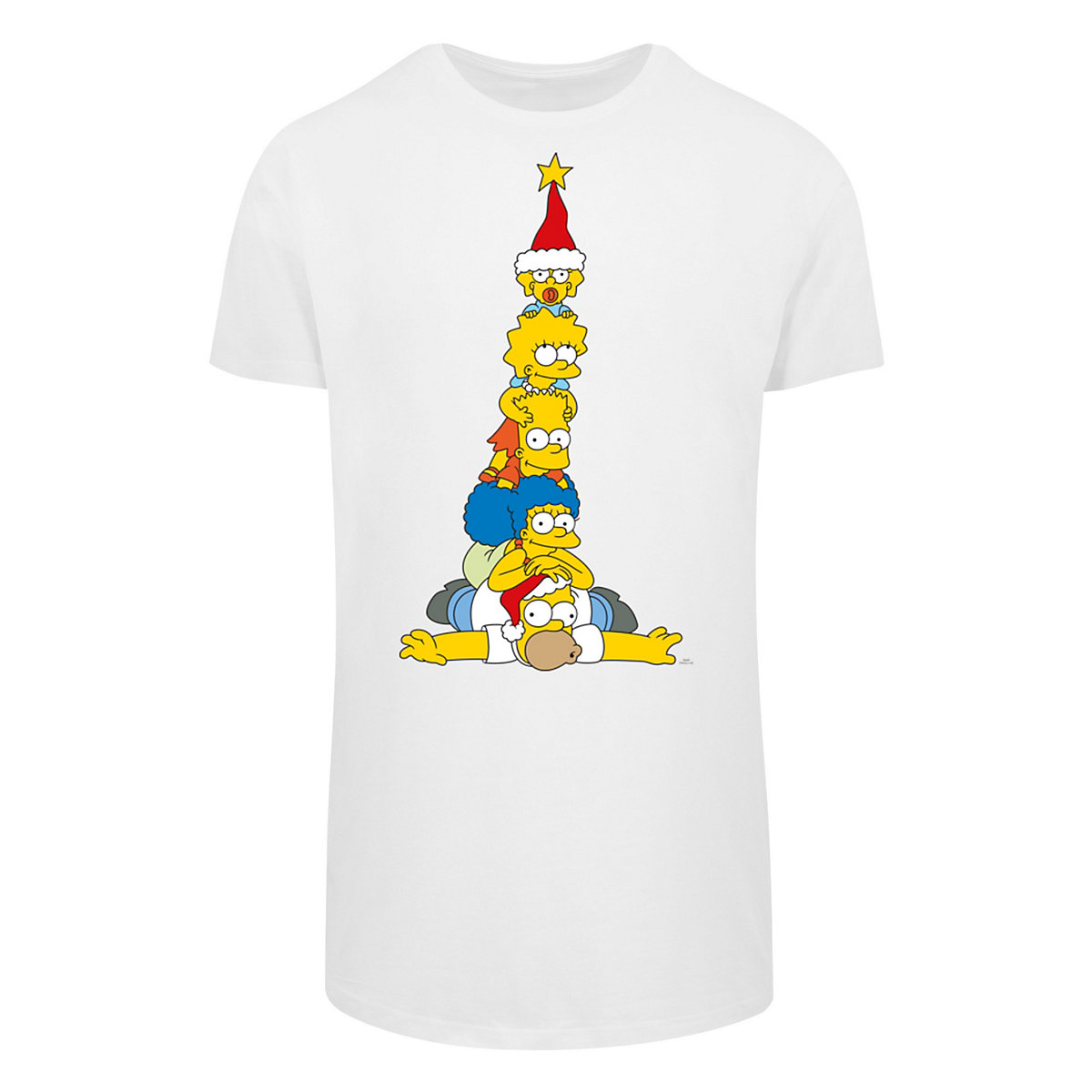 F4NT4STIC The Simpsons Family Christmas Weihnachtsbaum T-Shirts weiß