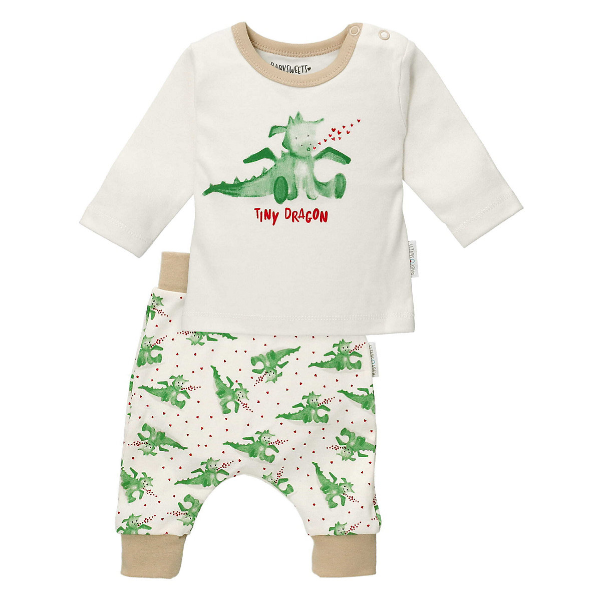 Baby Sweets 2tlg Set Shirt + Hose Tiny Dragon Jogginganzüge für Jungen grün/beige